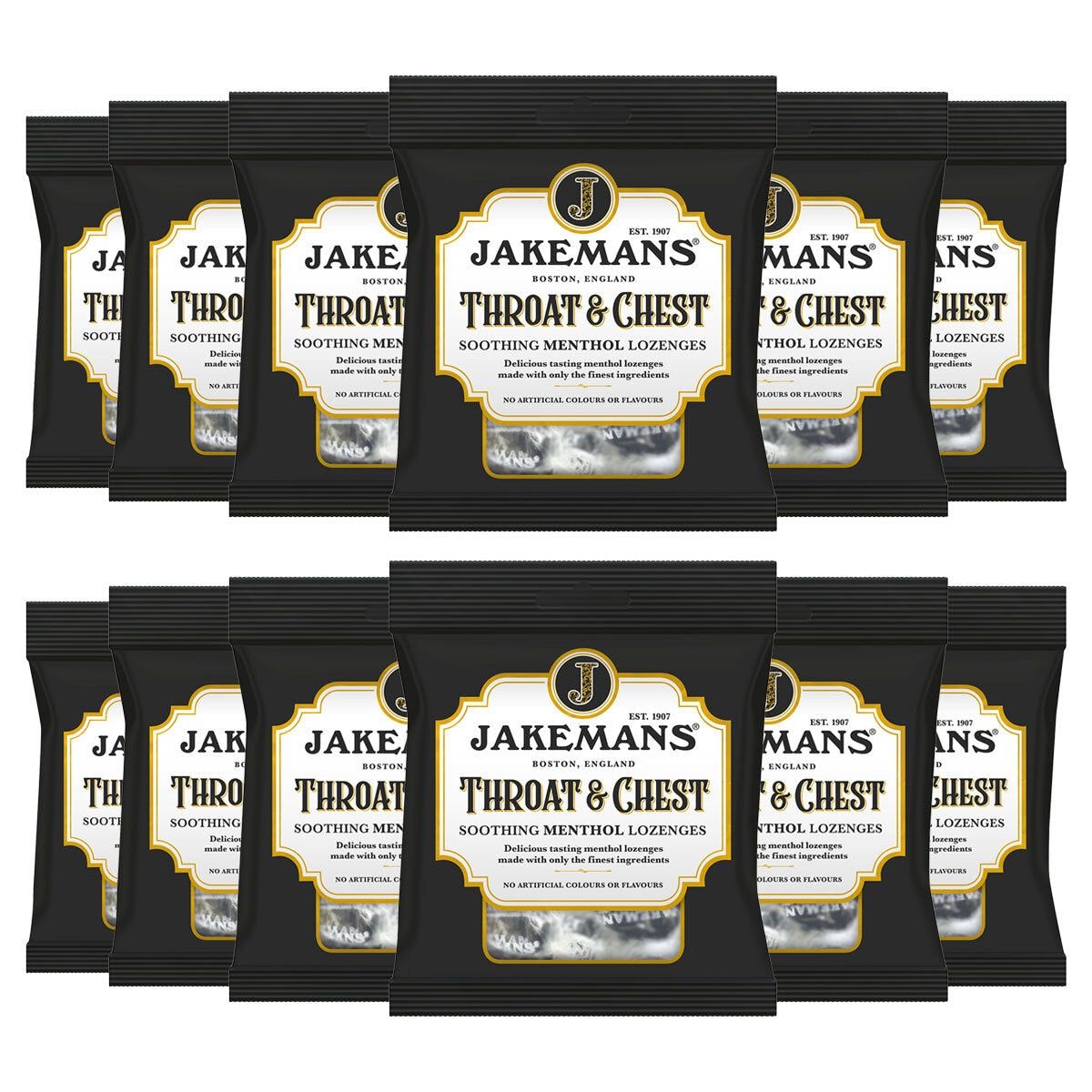 Jakemans Throat &amp;amp; Chest Lozenges, 12 x 73g
