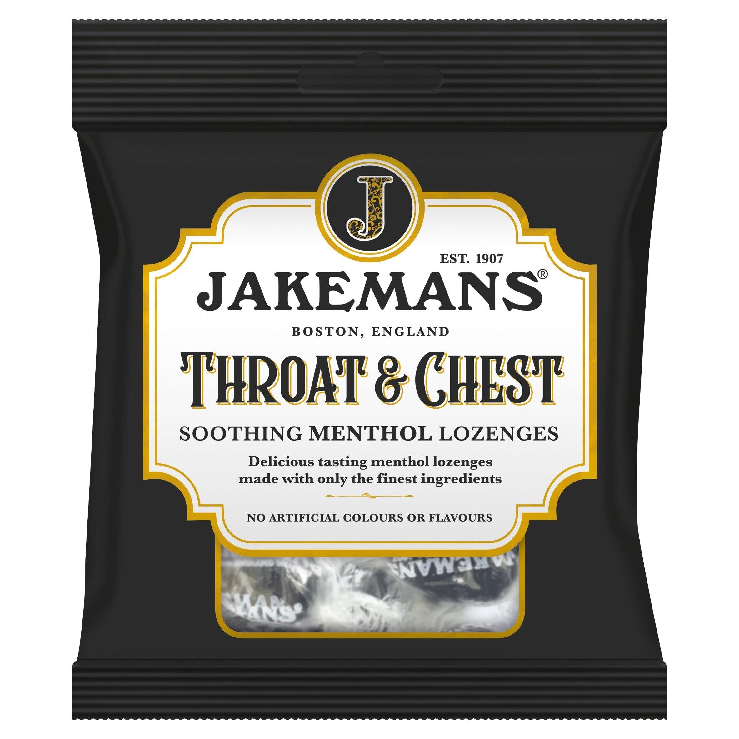 Jakemans Throat &amp;amp; Chest Soothing Menthol Lozenges 73g
