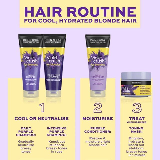 John Frieda Blonde Violet Crush Purple Toning Hair Mask   250ml