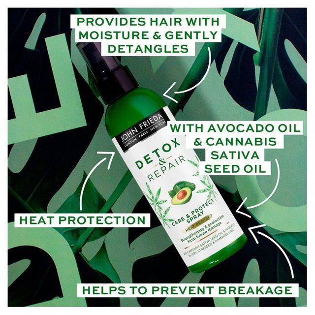 John Frieda Detox &amp;amp; Repair Heat Protect Spray Damaged Hair   200ml