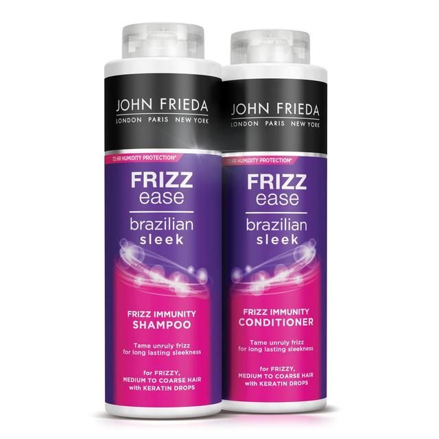 John Frieda Frizz Ease Brazilian Sleek Shampoo &amp;amp; Conditioner Twin Pack   2 x 500ml