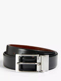 John Lewis Made in England 35mm Reversible Leather Belt, Black/Brown - McGrocer