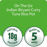 John West On The Go Indian Biryani Curry Tuna Rice Pot   120g