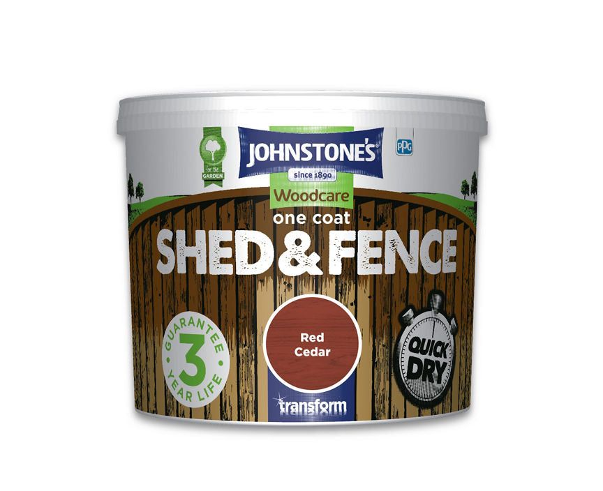 Johnstone's One Coat Shed &amp;amp; Fence 5l - Red Cedar