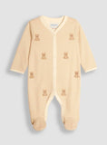 JOJO MAMAN B&amp;Eacute;B&amp;Eacute; Bear Embroidered Sleepsuit 3-6 months