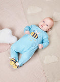 JOJO MAMAN B&amp;Eacute;B&amp;Eacute; Bee Applique Zip Sleepsuit Up To 3 mths