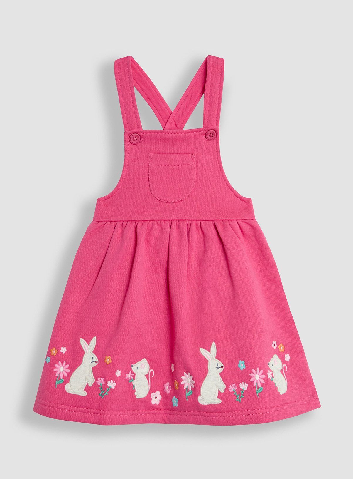 JOJO MAMAN B&amp;Eacute;B&amp;Eacute; Bunny Applique Pinafore Dress &amp;amp; Top Set 5-6 Years