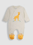 JOJO MAMAN B&amp;Eacute;B&amp;Eacute; Giraffe Applique Zip Sleepsuit Up To 3 mths