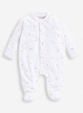 JOJO MAMAN B&amp;Eacute;B&amp;Eacute; Heart Embroidered Sleepsuit Newborn