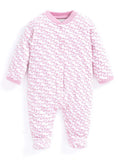 JOJO MAMAN B&amp;Eacute;B&amp;Eacute; Little Elephant Sleepsuit Pink Up To 3 mths