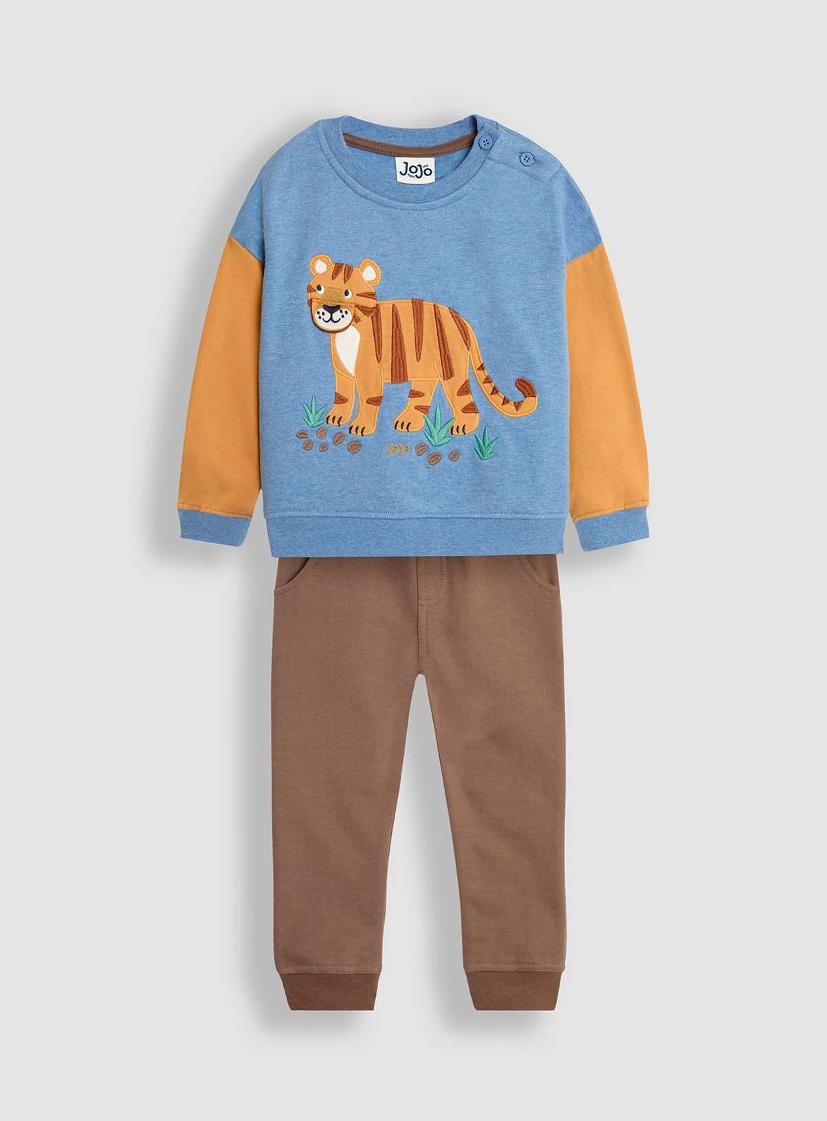 JOJO MAMAN B&amp;Eacute;B&amp;Eacute; Tiger Applique Sweatshirt &amp;amp; Jogger Set 6-7 Years