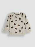 JOJO MAMAN B&amp;Eacute;B&amp;Eacute; Tractor Print Sweatshirt &amp;amp; Velour Cargo Jogger Set Up To 3 mths