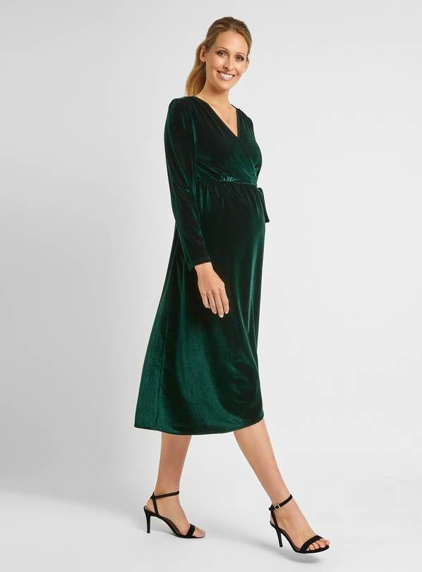 JOJO MAMAN B&amp;Eacute;B&amp;Eacute; Velvet Maternity &amp;amp; Nursing Wrap Dress S