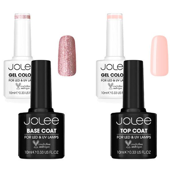 JoLee Gel Nail Polish Set 4x10ml - 2 Colours + Top &amp;amp; Base