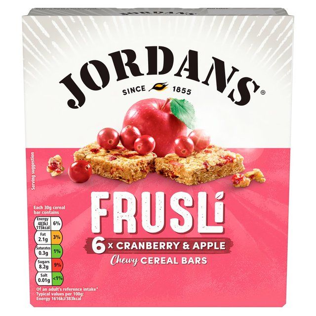 Jordans Cranberry &amp;amp; Apple Frusli Cereal Bars   6 x 30g