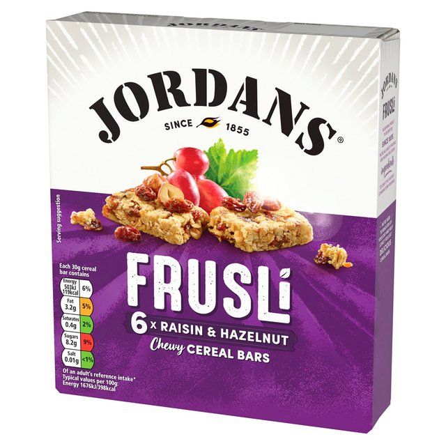Jordans Raisin &amp;amp; Hazelnut Frusli Cereal Bars   6 x 30g