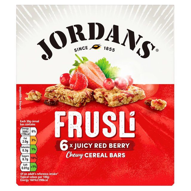 Jordans Red Berries Frusli Cereal Bars   6 x 30g