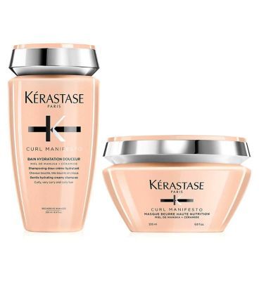 K&amp;eacute;rastase Curl Manifesto Shampoo and Hair Mask Duo for Curly and Coily Hair, With Manuka Honey and Ceramide