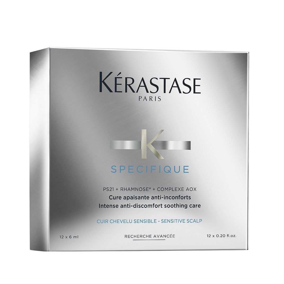 K&amp;eacute;rastase Specifique, Soothing Scalp Treatment, For Sensitive Scalps, All Hair Types, With Glycerine,  Dermo-Calm, 12x6ml