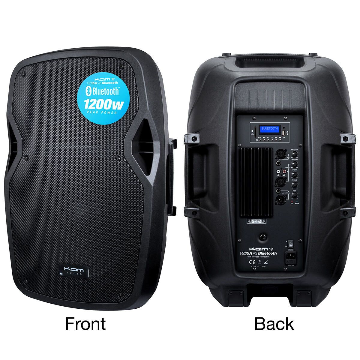 KAM RZ15ABT 15&amp;quot; Bluetooth Speaker, 1200W