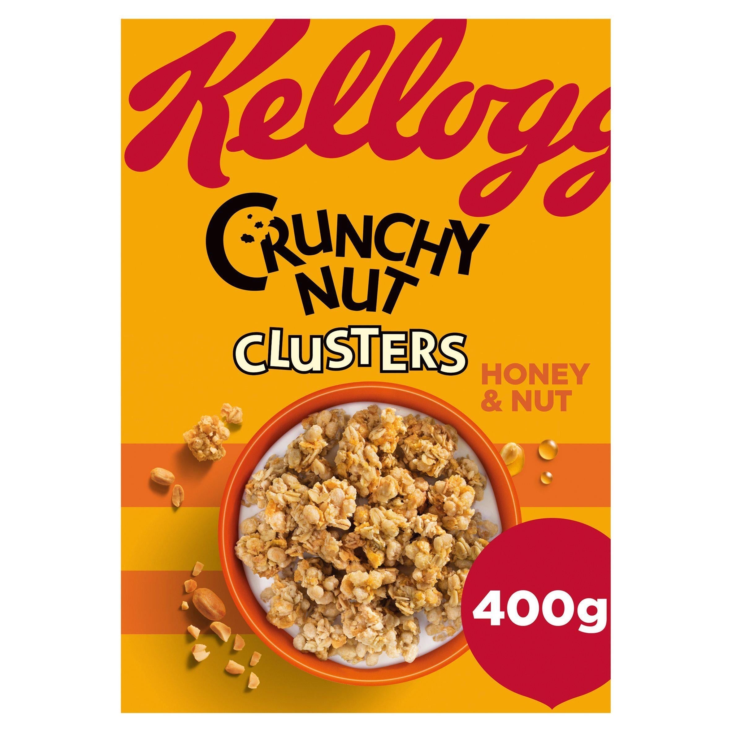 Kellogg's Crunchy Nut Honey &amp;amp; Nut Clusters Breakfast Cereal 400g