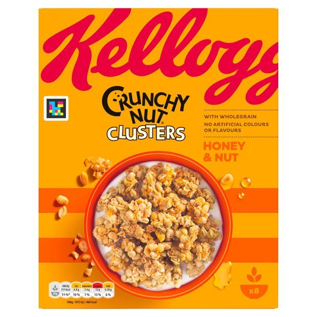 Kellogg's Crunchy Nut Honey &amp;amp; Nut Clusters Breakfast Cereal   400g