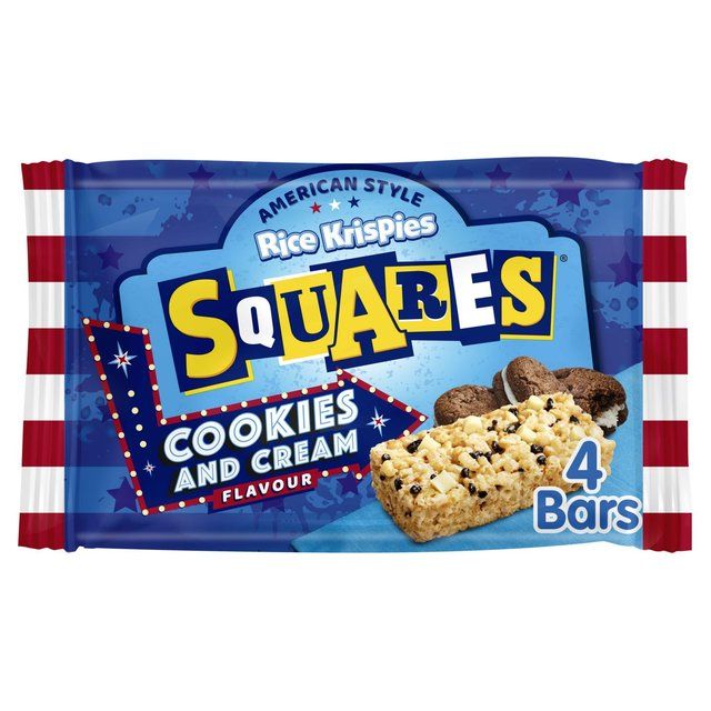 Kellogg's Rice Krispie Squares Cookies &amp;amp; Cream   4 x 34g