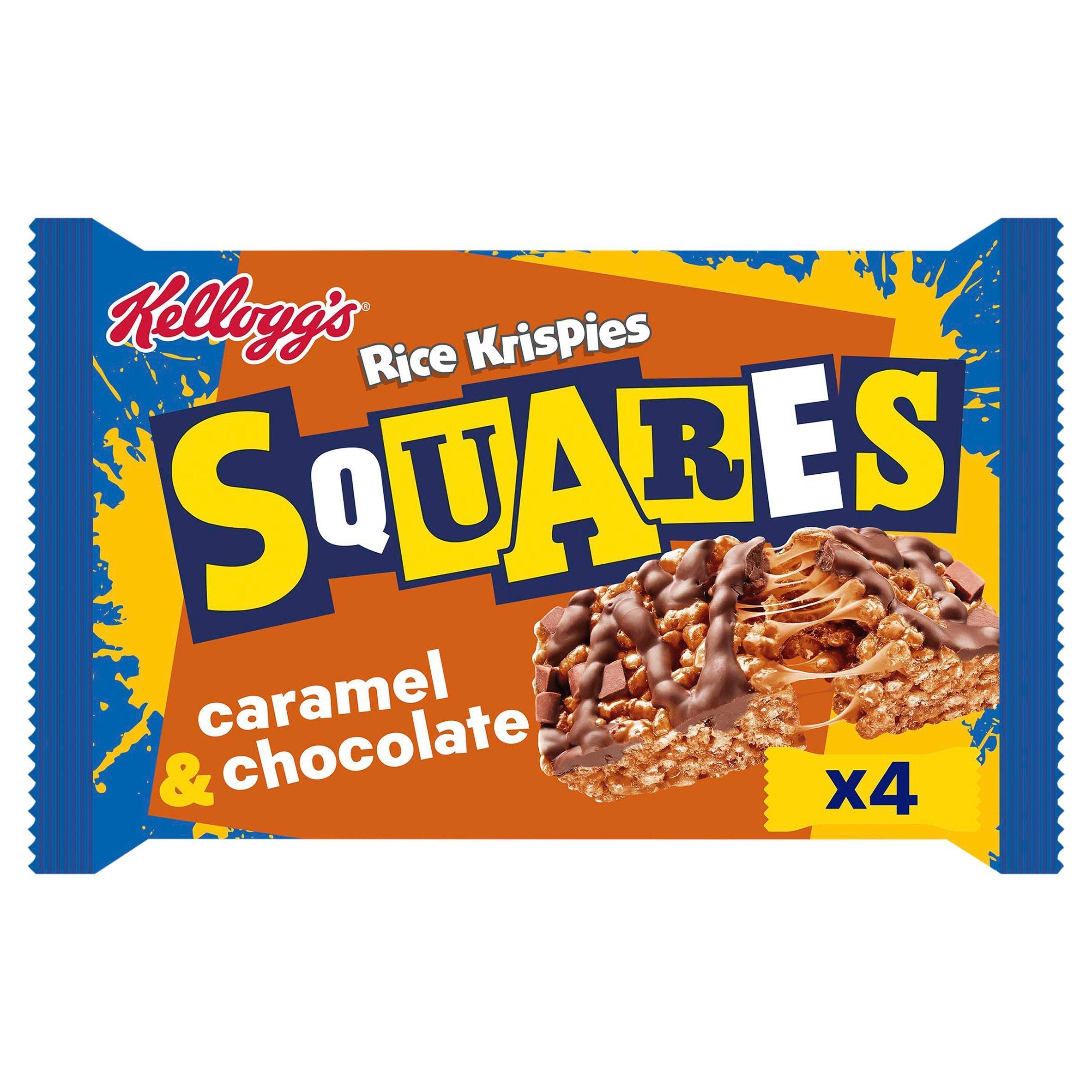 Kellogg's Rice Krispies Squares Curious Caramel &amp;amp; Chocolate Snack Bars 4x36g
