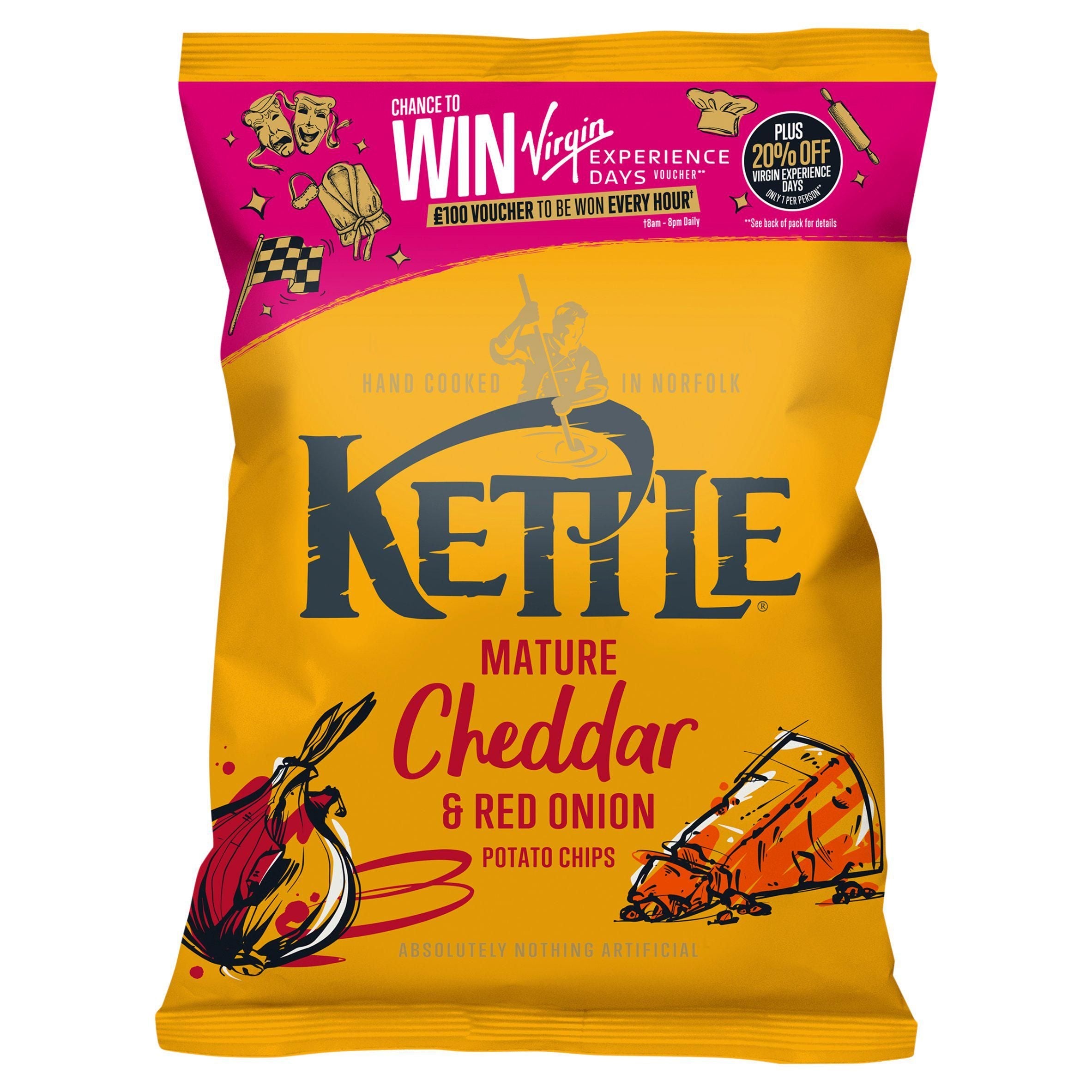 Kettle Chips Mature Cheddar &amp;amp; Red Onion Sharing Crisps 130g