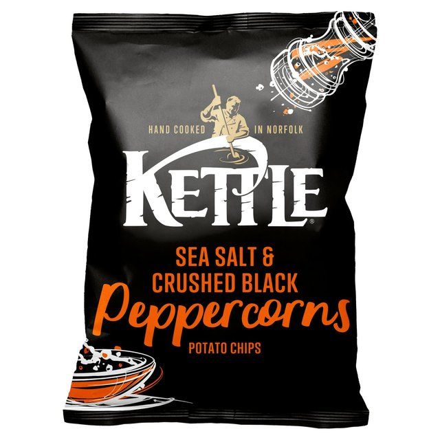 KETTLE Chips Sea Salt &amp;amp; Crushed Black Peppercorns   130g