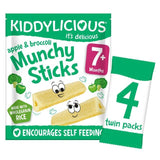 Kiddylicious Apple &amp;amp; Broccoli Munchy Sticks Baby Snacks Multi   4 x 4g