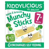 Kiddylicious Apple &amp;amp; Broccoli Munchy Sticks Baby Snacks Multi   4 x 4g