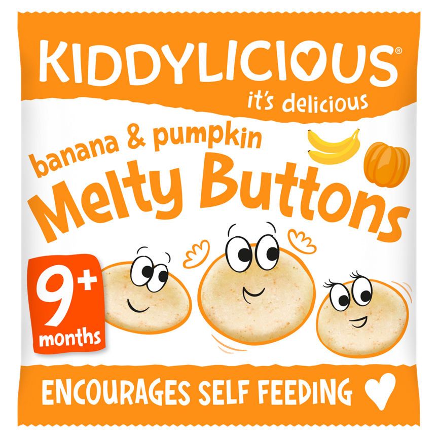Kiddylicious Banana &amp;amp; Pumpkin Melty Buttons 9 Months+ 6g