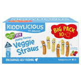 Kiddylicious Cheesy Flavoured Veggie Straws Baby Snacks Big Pack   10 x 12g