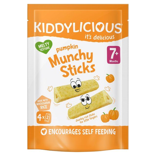 Kiddylicious Pumpkin Munchy Sticks Baby Snacks Multi   4 x 4g