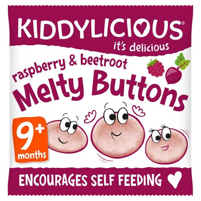 Kiddylicious Raspbery &amp;amp; Beetroot Melty Buttons Baby Snacks   6g