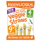 Kiddylicious Sour Cream &amp;amp; Chive Flavoured Veggie Straws Baby Snacks 4x12g