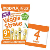 Kiddylicious Sour Cream &amp;amp; Chive Veggie Straws 9 mths+   4 x 12g