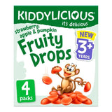 Kiddylicious Strawberry Apple &amp;amp; Pumpkin Fruity Drops Kids Snacks Multi   4 x 16g