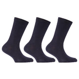 Kids Plain Cotton School Socks (Pack Of 3) (UK Shoe 4-6.5) Navy / 1EA
