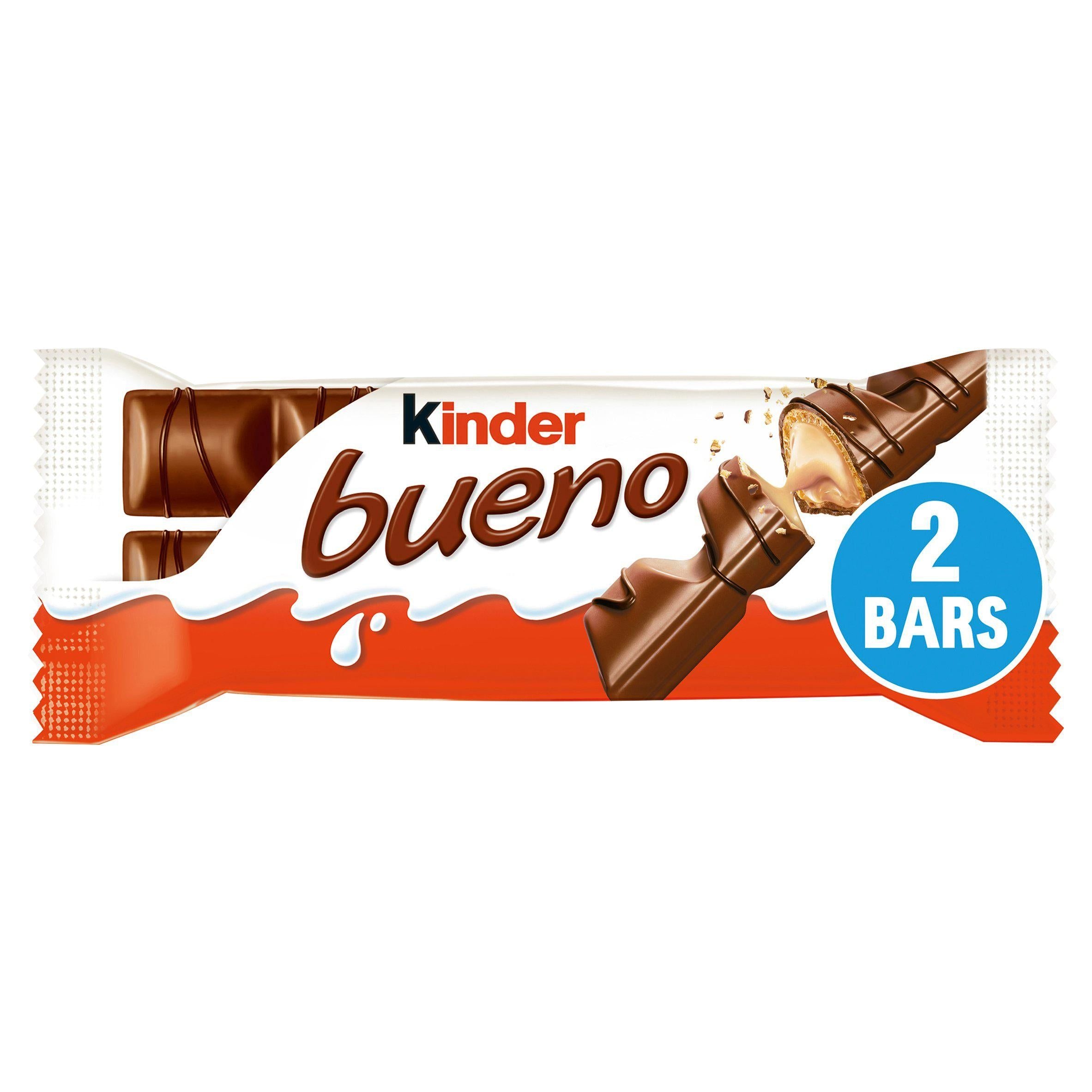 Kinder Bueno Milk Chocolate &amp;amp; Hazelnuts Single Bar 2x21.5g