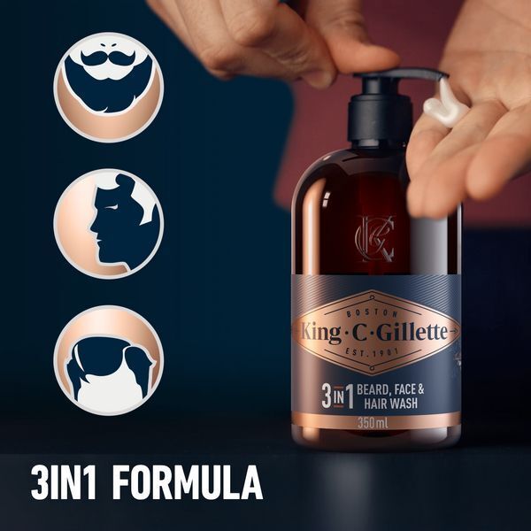 King C. Gillette Beard Shampoo &amp;amp; Face Wash, 350ml