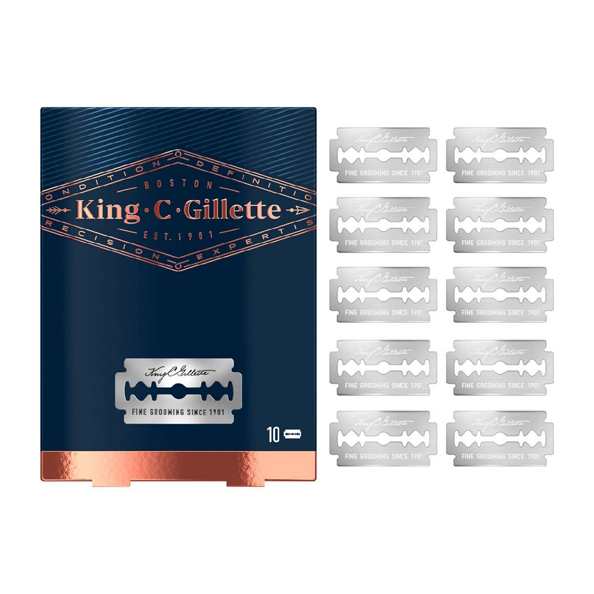 King C. Gillette Men&amp;rsquo;s Double Edge Safety Razor Blades, 10 Refills