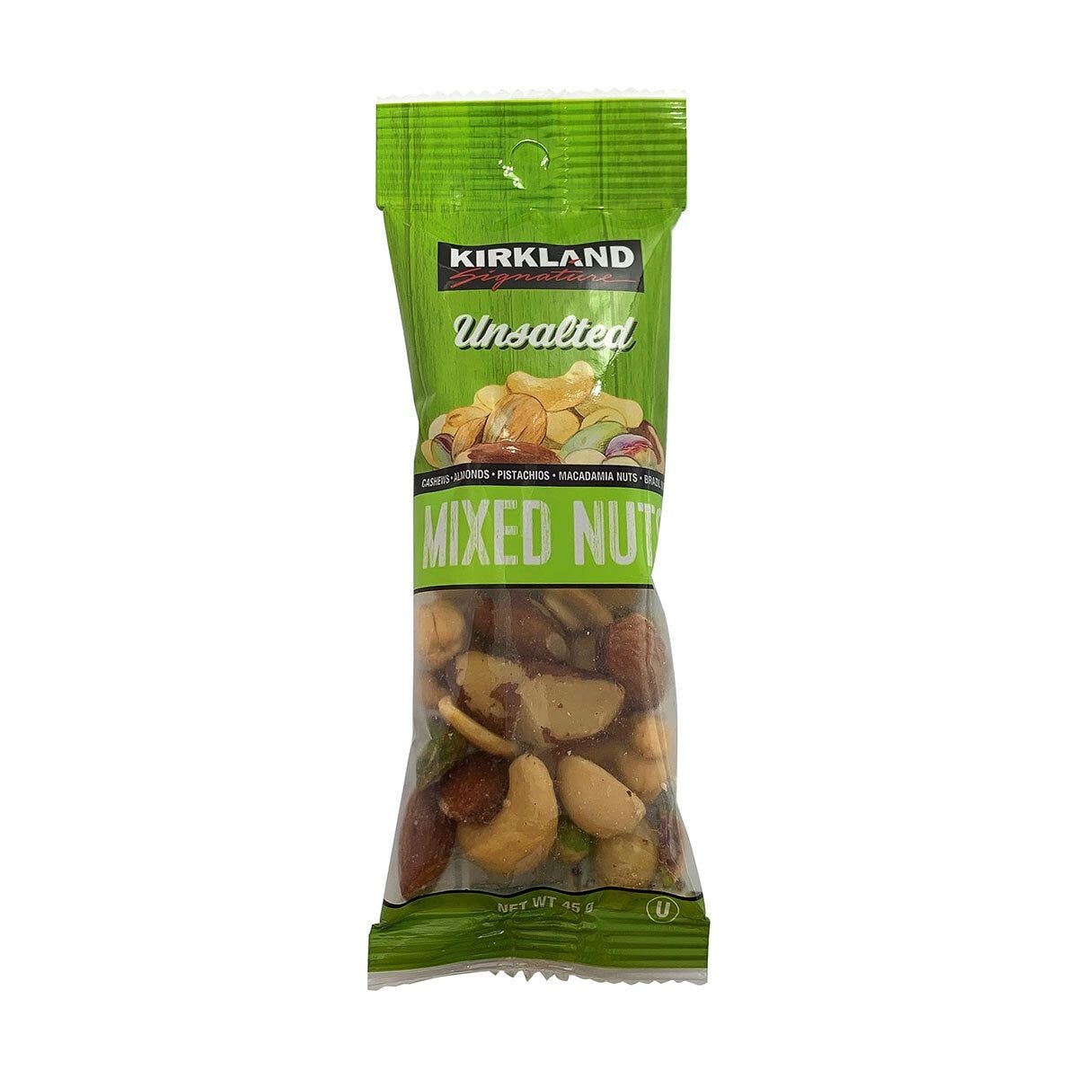 Kirkland Signature Unsalted Mixed Nut Snack Packs, 21 x 45g