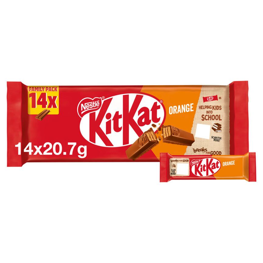 Kit Kat 2 Finger Orange Chocolate Biscuit Bars Bumper Multipack