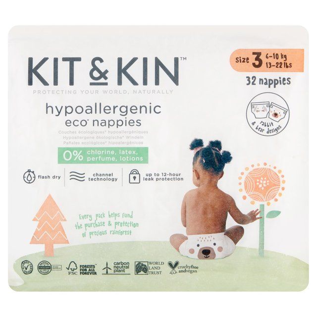 Kit &amp;amp; Kin Eco Nappies Size 3 (6-10kg)   32 per pack