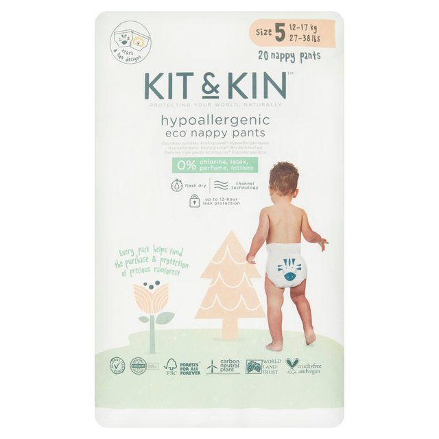 Kit &amp;amp; Kin Eco Nappy Pants Size 5 (12-17kg)   20 per pack