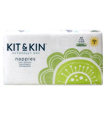 Kit &amp;amp; Kin Size 2, 38 Eco Nappies, 5-8kg