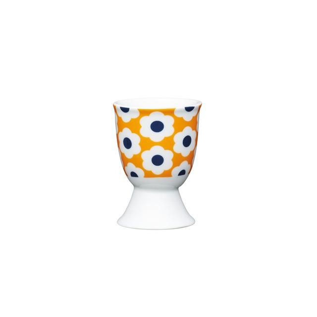 KitchenCraft Retro Flower Spot Porcelain Egg Cup