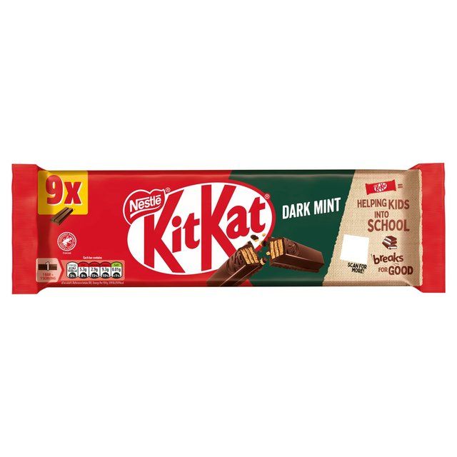 KitKat 2 Finger Dark Mint Chocolate Biscuit Bar   9 x 20.7g